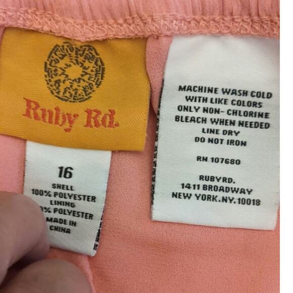 Chiffon Pink Coral Midi Skirt with Liner, Size 16 - Picture 7 of 9